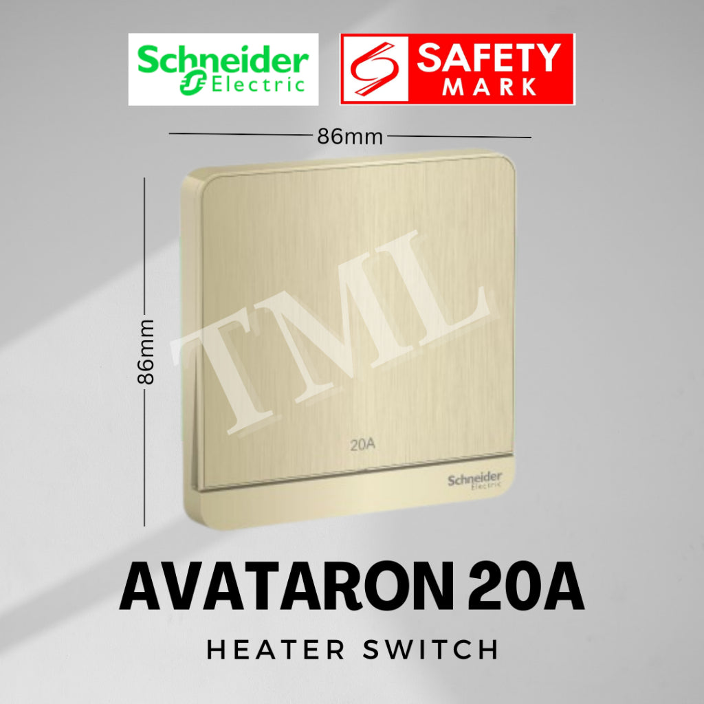 [SG Seller] Schneider AvatarON 20A DP Heater Switch White Dark Grey Dark Wood Wine Gold Hairline Gold