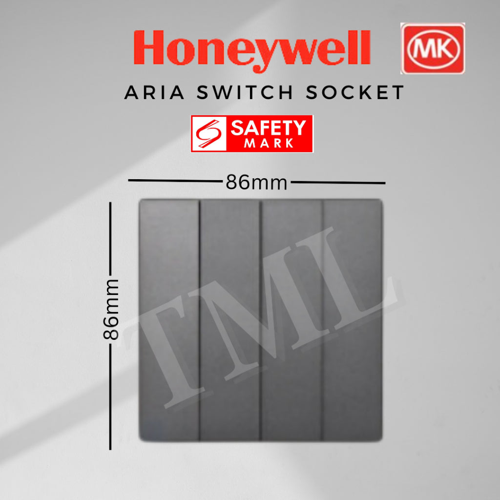 [Safety Mark] Honeywell MK Aria Switch and Socket Black White Grey Rose Gold