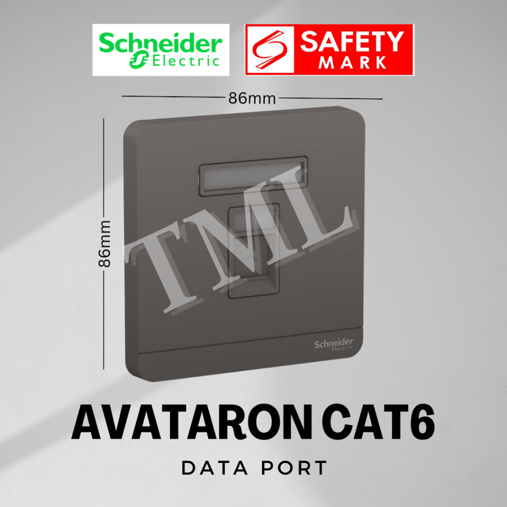 [SG Seller] Schneider AvatarON 1Gang RJ45 Data Port Cat6 White Dark Grey Dark Wood Wine Gold Hairline Gold