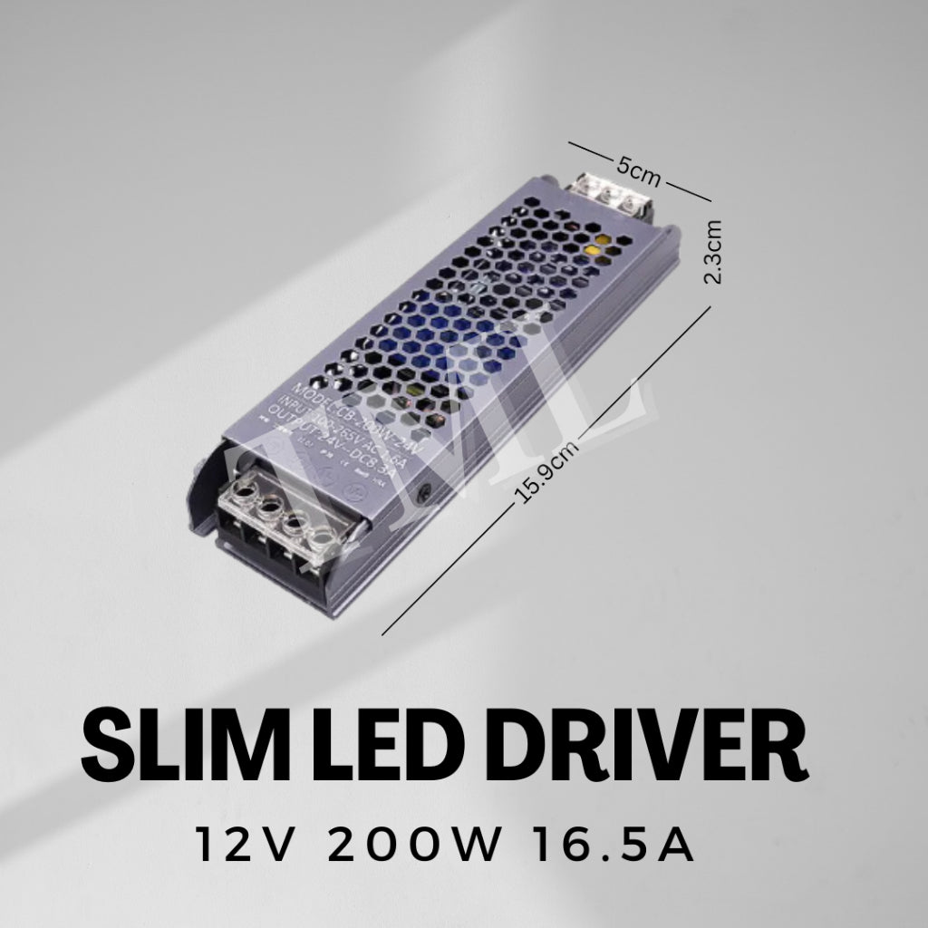 Slim 12V 24V LED driver Power supply for LED strip light 5A 8.5A 12.5A 16.5A 60W 100W 150W 200W  300W