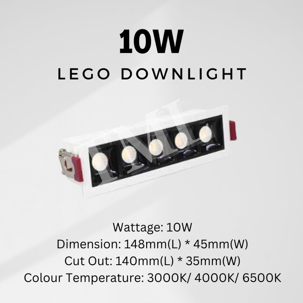 Linear LED Recessed Slim Lego Spotlight Downlight  Black White 10W 20W TML