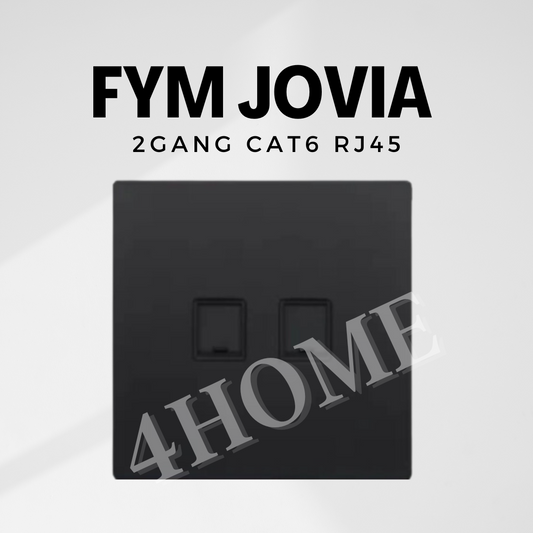 FYM Jovia 2Gang CAT6 Matt Black Space Grey White